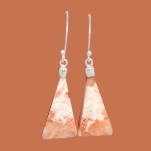 Shop Scolecite Earrings! Orange Scolecite Earrings | Natural genuine Scolecite earrings. Buy crystal jewelry, handmade handcrafted artisan jewelry for women.  Unique handmade gift ideas. #jewelry #beadedearrings #beadedjewelry #gift #shopping #handmadejewelry #fashion #style #product #earrings #affiliate #ad