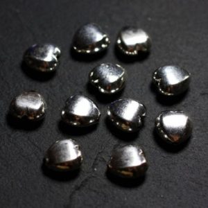 Shop Pearl Faceted Beads! 2pc – Solid Silver Pearls 925 Heart Faceted 9mm – 4558550086457 | Natural genuine faceted Pearl beads for beading and jewelry making.  #jewelry #beads #beadedjewelry #diyjewelry #jewelrymaking #beadstore #beading #affiliate #ad