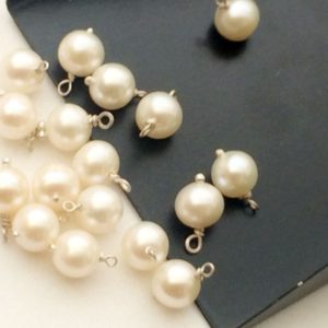 Shop Pearl Round Beads! 6-7mm Pearl Round Beads, Wire Wrapped Gemstone Beads, 10 Pcs Natural Pearl, Jewelry Hangings, Loose Gemstone Wire Wrapped Link – PGRRP1142 | Natural genuine round Pearl beads for beading and jewelry making.  #jewelry #beads #beadedjewelry #diyjewelry #jewelrymaking #beadstore #beading #affiliate #ad