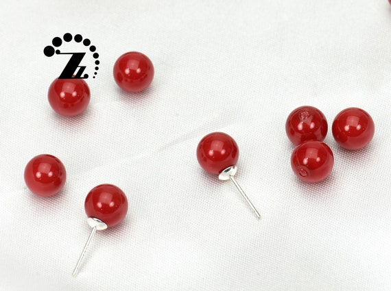 Shell Pearl,sea Shell Pearl Half Drilled Round Beads,shell Pearl Jewelry,seashell,shell Beads,8mm,20 Pcs