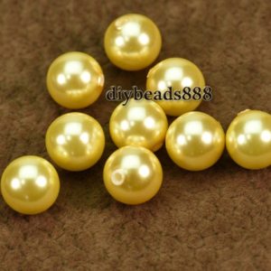 Shop Pearl Round Beads! shell pearl,sea shell pearl half drilled round beads,shell pearl jewelry,seashell,shell beads NO.F209 | Natural genuine round Pearl beads for beading and jewelry making.  #jewelry #beads #beadedjewelry #diyjewelry #jewelrymaking #beadstore #beading #affiliate #ad