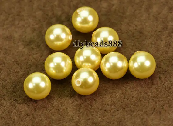 Shell Pearl,sea Shell Pearl Half Drilled Round Beads,shell Pearl Jewelry,seashell,shell Beads No.f209