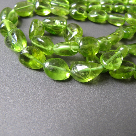 Peridot Organic Nuggets • 8.50-13mm Big Chubby Beads • Aa+ With Inclusions • Smooth Polish • Natural Freeform Oval Nuggets • Vivid Green