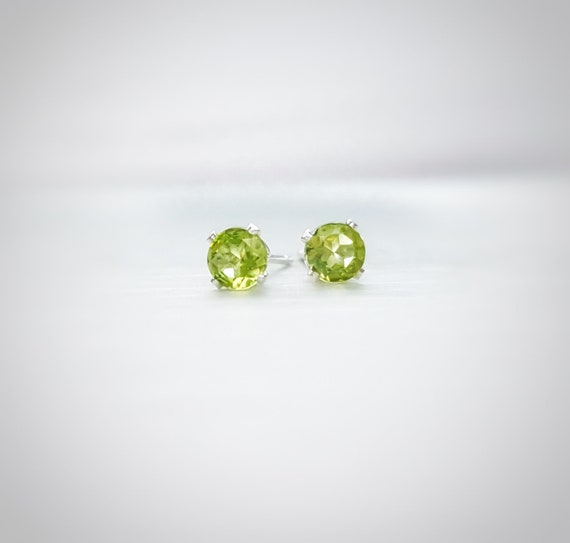 Tiny Peridot Stud Earrings, August Birthstone Earrings In Sterling/gold Filled, Birthday Gift Or Christmas Gift For Her, Stocking Filler