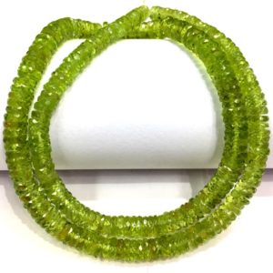 AAA+ QUALITY~Great Luster~Natural Green Peridot Gemstone Beads Peridot Faceted Tyre Shape Beads Peridot Heishi Cut Beads Peridot Necklace. | Natural genuine other-shape Peridot beads for beading and jewelry making.  #jewelry #beads #beadedjewelry #diyjewelry #jewelrymaking #beadstore #beading #affiliate #ad