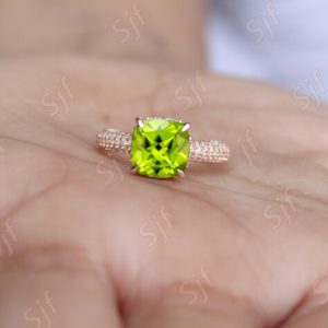 1.95 ct AAA Natural Peridot solitaire ring* engagement ring *gift for wife * ring for proposal * ring for wife* | Natural genuine Array rings, simple unique alternative gemstone engagement rings. #rings #jewelry #bridal #wedding #jewelryaccessories #engagementrings #weddingideas #affiliate #ad