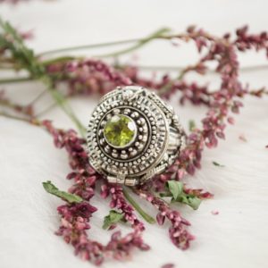 Shop Peridot Rings! Regal Peridot Poison Ring // Poison Rings // Sterling Silver // Sterling Silver Jewelry // Village Silversmith | Natural genuine Peridot rings, simple unique handcrafted gemstone rings. #rings #jewelry #shopping #gift #handmade #fashion #style #affiliate #ad