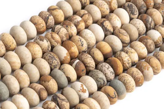 Genuine Natural Matte Picture Jasper Loose Beads Rondelle Shape 6-7x3mm 8x5mm 10x6mm