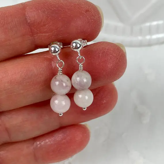 Pink Lilac Kunzite Gemstone Earrings, Dainty And Feminine Earrings, Choose Earring Style