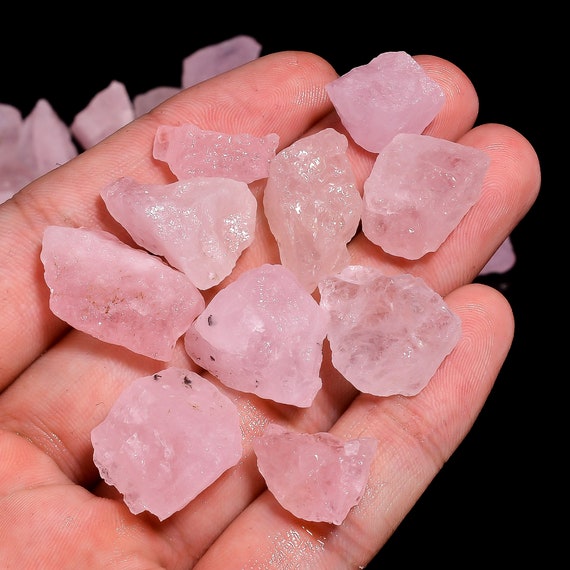 Pink Morganite Raw Gemstone Lot, Natural Morganite For Jewelry Making Supplies, Morganite Rough Loose Chips Chakra Crystals 15 To 25 Mm