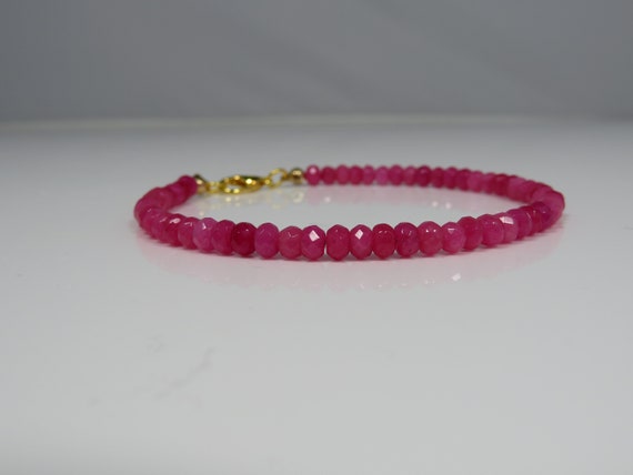 Pink Sapphire Bracelet, Sapphire Gemstone Bracelet , Gemstone Bracelet ,  September Birthstone Bracelet