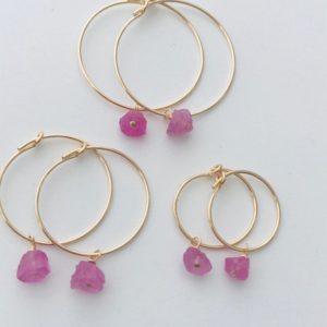 Raw Sapphire Earrings Pink Sapphire Earrings Gemstone Earrings Natural Sapphire September  Birthstone Gift for women | Natural genuine Pink Sapphire earrings. Buy crystal jewelry, handmade handcrafted artisan jewelry for women.  Unique handmade gift ideas. #jewelry #beadedearrings #beadedjewelry #gift #shopping #handmadejewelry #fashion #style #product #earrings #affiliate #ad