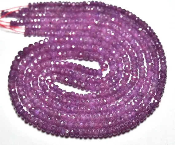 14.5 Inch Strand Natural Pink Sapphire Rondelle Beads 2.5mm To 3.5mm Faceted Gemstone Beads Jewelry Necklace Beads Sapphire Beads No5444