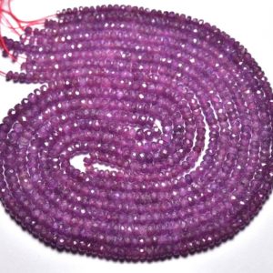 Shop Pink Sapphire Necklaces! 17 Inch Strand Natural Pink Sapphire Rondelle Beads 2.5mm to 4mm Faceted Gemstone Beads Jewelry Necklace Beads Sapphire Beads Strand No5421 | Natural genuine Pink Sapphire necklaces. Buy crystal jewelry, handmade handcrafted artisan jewelry for women.  Unique handmade gift ideas. #jewelry #beadednecklaces #beadedjewelry #gift #shopping #handmadejewelry #fashion #style #product #necklaces #affiliate #ad