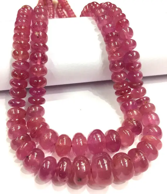 Aaa+ Quality~~extremely Beautiful~~natural Pink Sapphire Gemstone Beads Sapphire Beads Necklace~~smooth Polished Sapphire Rondelle Beads.