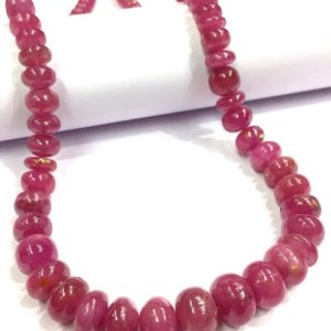 Shop Pink Sapphire Beads! AAA QUALITY~Smooth Polished~Natural Pink Sapphire Rondelle Beads~Truly Gorgeous~Sapphire Gemstone Beads Sapphire Beads Necklace~Gift For Her | Natural genuine rondelle Pink Sapphire beads for beading and jewelry making.  #jewelry #beads #beadedjewelry #diyjewelry #jewelrymaking #beadstore #beading #affiliate #ad