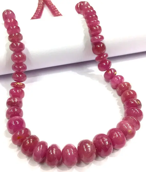 Aaa Quality~smooth Polished~natural Pink Sapphire Rondelle Beads~truly Gorgeous~sapphire Gemstone Beads Sapphire Beads Necklace~gift For Her