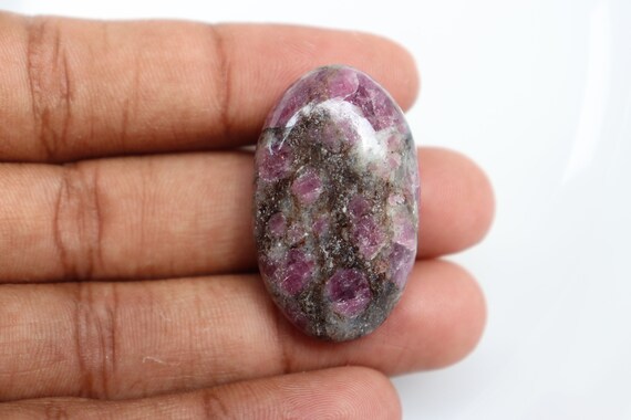 Rubellite (pink Tourmaline) Crystal Palm Stone  Gemstone Healing Heart Chakra Reiki, Crystal, Pocket Stone, Palm Stone. Healing Stone.