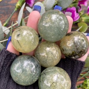 Prehnite, Prehnite Sphere, Prehnite Epidote, Qty. 1 | Natural genuine stones & crystals in various shapes & sizes. Buy raw cut, tumbled, or polished gemstones for making jewelry or crystal healing energy vibration raising reiki stones. #crystals #gemstones #crystalhealing #crystalsandgemstones #energyhealing #affiliate #ad
