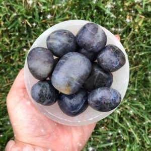 Shop Iolite Stones & Crystals! pretty iolite tumbles | Natural genuine stones & crystals in various shapes & sizes. Buy raw cut, tumbled, or polished gemstones for making jewelry or crystal healing energy vibration raising reiki stones. #crystals #gemstones #crystalhealing #crystalsandgemstones #energyhealing #affiliate #ad