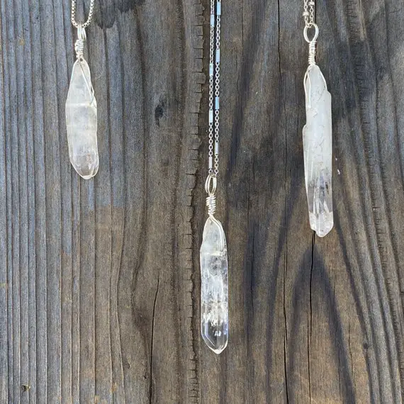 Chakra Jewelry / Quartz / Quartz Crystal / Clear Quartz Crystal / Quartz Crystal Pendant / Quartz Crystal Necklace / Sterling Silver