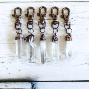 Quartz crystal keychain | Raw crystal keychain | Quartz crystal key clip | Raw quartz key chain | Rock quartz keychain | Raw mineral gift | Natural genuine stones & crystals in various shapes & sizes. Buy raw cut, tumbled, or polished gemstones for making jewelry or crystal healing energy vibration raising reiki stones. #crystals #gemstones #crystalhealing #crystalsandgemstones #energyhealing #affiliate #ad