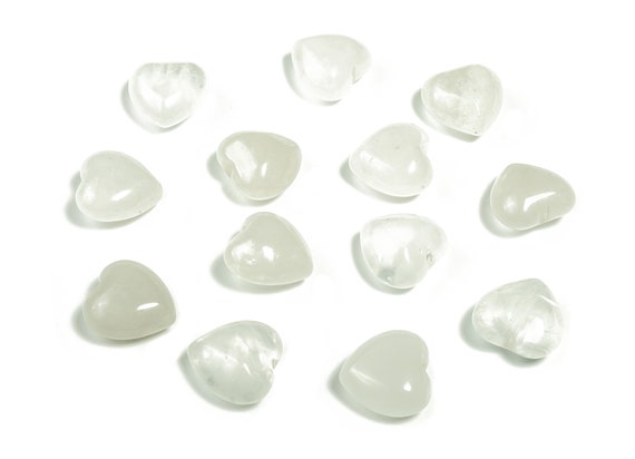 Clear Quartz Heart Gemstone - Quartz Crystal Hearts - Crystal Healing – Crystal Gifts – Dispel Negative Energy - 15x15x9mm - He1010