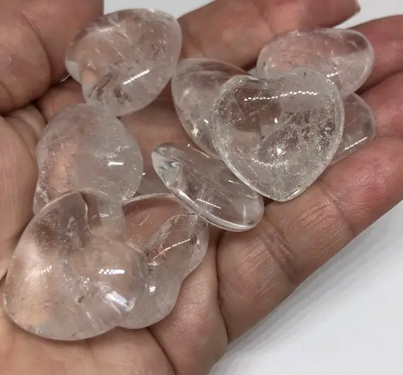 Clear Quartz Small Gemstone Heart,pocket Gemstone Heart, 24mm,healing Stone, Spiritual Stone, Meditation, Healing Crystal, Chakra Stone