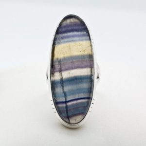 Sterling Silver Rainbow Fluorite Ring Size 7 Sterling Silver Rainbow Fluorite Ring Size 7
