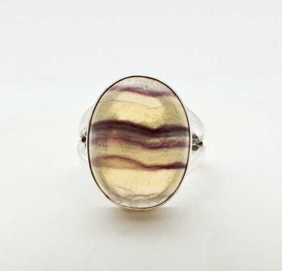 Sterling Silver Rainbow Fluorite Ring Size 5 Sterling Silver Rainbow Fluorite Ring Size 5