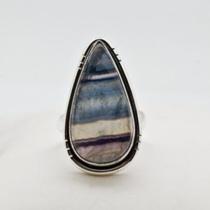 Sterling Silver Rainbow Fluorite Ring Size 5 Sterling Silver Rainbow Fluorite Ring Size 5