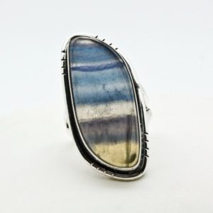Sterling Silver Rainbow Fluorite Ring Size 5 Sterling Silver Rainbow Fluorite Ring Size 5