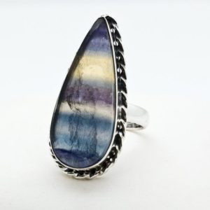 Sterling Silver Rainbow Fluorite Ring Size 7 Sterling Silver Rainbow Fluorite Ring Size 7