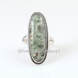 Shop Rainforest Jasper Rings! Real Rainforest Jasper Ring, Polished Gemstone Ring, Big Stone Ring, Natural Stone Ring, 925 Sterling Silver Ring, Wonderful Gift Ring | Natural genuine Rainforest Jasper rings, simple unique handcrafted gemstone rings. #rings #jewelry #shopping #gift #handmade #fashion #style #affiliate #ad