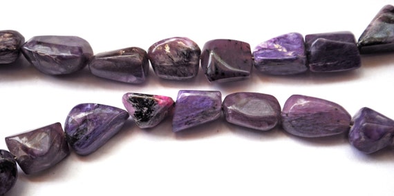 Aaa Natural Charoite Gemstone Beads Smooth Nuggets Shape Size 7-15 Mm 8 Inch Strand Purple Charoite Beads For Handmade Jewelry Making Beads