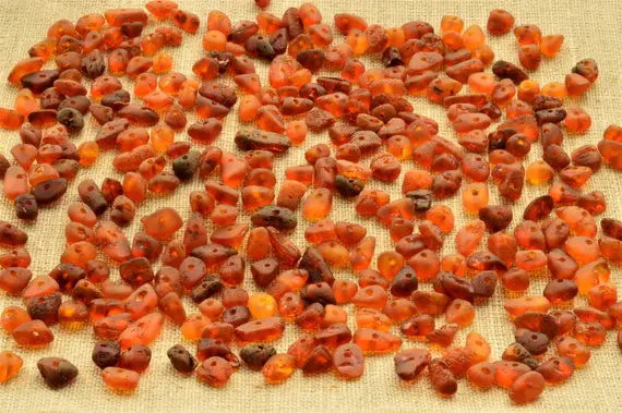 Raw Natural Amber Beads 5-200 Grams Chip Beads (4-7mm) Jewelry Supplies Beads, Baltic Amber Beads, Cognac Color Beads