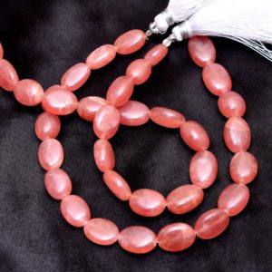AAA+ Rhodochrosite Gemstone 7x10mm-8x12mm Smooth Oval Beads | Natural Rhodocrosite Semi Precious Gemstone Beads for Jewelry | 8inch Strand | Natural genuine other-shape Gemstone beads for beading and jewelry making.  #jewelry #beads #beadedjewelry #diyjewelry #jewelrymaking #beadstore #beading #affiliate #ad