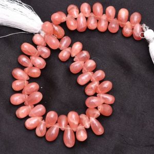 Shop Rhodochrosite Bead Shapes! AAA+ Rhodochrosite Gemstone 5x10mm Smooth Teardrop Briolette Beads | Natural Rhodocrosite Semi Precious Gemstone Drops Beads | 8inch Strand | Natural genuine other-shape Rhodochrosite beads for beading and jewelry making.  #jewelry #beads #beadedjewelry #diyjewelry #jewelrymaking #beadstore #beading #affiliate #ad