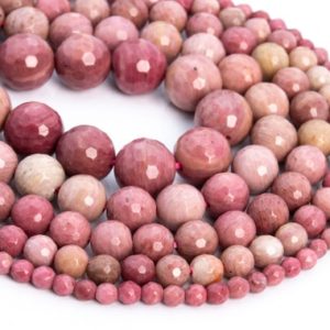 Genuine Natural Haitian Flower Rhodonite Loose Beads Micro Faceted Round Shape 6mm 8mm 10mm 12mm | Natural genuine faceted Rhodonite beads for beading and jewelry making.  #jewelry #beads #beadedjewelry #diyjewelry #jewelrymaking #beadstore #beading #affiliate #ad