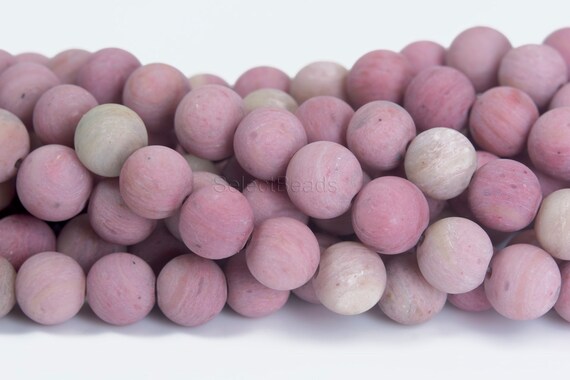 Matte Rhodonite Round Beads - Red Natural Gemstones - Beading Jewelry Supplies - Wholesale Stones - 4mm To 12mm Ball Beads - 15inch