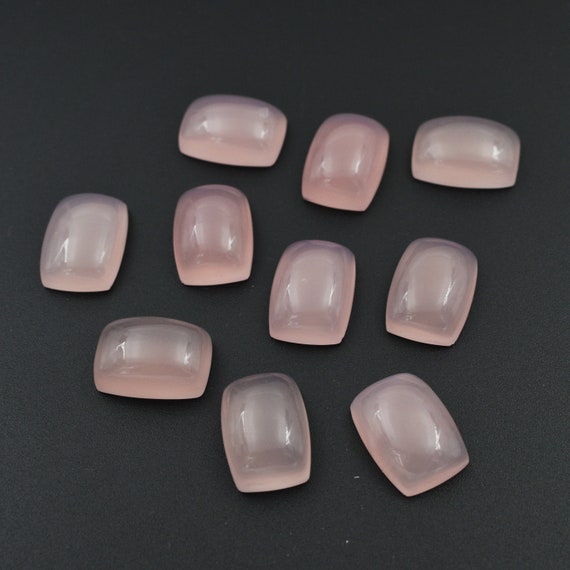 Rose Quartz Cabochon Gemstone Natural 3x5 Mm To 20x30 Mm Rectangle Shape Polished Gemstones Lot For Earring Ring Pendant And Jewelry Making