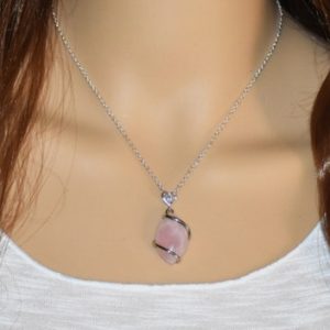 Rose Quartz Necklace, Rose Quartz Jewelry, Healing Crystal Necklace, Earthy Necklace, Anxiety Necklace | Natural genuine Rose Quartz necklaces. Buy crystal jewelry, handmade handcrafted artisan jewelry for women.  Unique handmade gift ideas. #jewelry #beadednecklaces #beadedjewelry #gift #shopping #handmadejewelry #fashion #style #product #necklaces #affiliate #ad