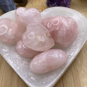 Shop Tumbled Rose Quartz Crystals & Pocket Stones! Large Rose Quartz hearts Tumbled Stone Gift Bag | Natural genuine stones & crystals in various shapes & sizes. Buy raw cut, tumbled, or polished gemstones for making jewelry or crystal healing energy vibration raising reiki stones. #crystals #gemstones #crystalhealing #crystalsandgemstones #energyhealing #affiliate #ad