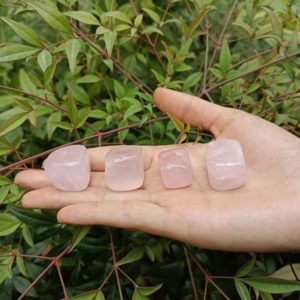 Shop Tumbled Rose Quartz Crystals & Pocket Stones! Rose Quartz Tumbled Stone Cube Shaped | Natural genuine stones & crystals in various shapes & sizes. Buy raw cut, tumbled, or polished gemstones for making jewelry or crystal healing energy vibration raising reiki stones. #crystals #gemstones #crystalhealing #crystalsandgemstones #energyhealing #affiliate #ad
