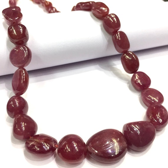 Aaa Quality~~natural Ruby Nuggets Shape Beads Beautiful Gorgeous Ruby Nugget Beads Necklace Smooth Polished Ruby Nuggets Ruby Gemstone Beads