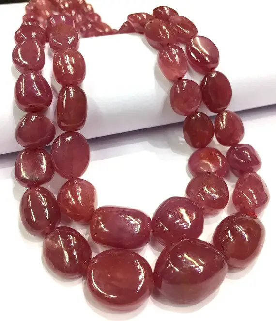 Aaa Quality~~natural Ruby Nuggets Shape Beads Beautiful Gorgeous Nuggets Beads Smooth Polished Ruby Nuggets Necklace Ruby Gemstone Beads.
