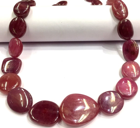 Aaa+ Quality~~natural Ruby Smooth Polished Nuggets Beads Bigger Size Flat Nuggets Beads Truly Gorgeous Smooth Ruby Nuggets Gemstone Beads.