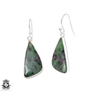 Shop Ruby Zoisite Earrings! Ruby Zoisite 925 SOLID Sterling Silver Hook Dangle Earrings E363 Minimalist Earrings • Dangle & Drop Earrings • Dangle Earrings | Natural genuine Ruby Zoisite earrings. Buy crystal jewelry, handmade handcrafted artisan jewelry for women.  Unique handmade gift ideas. #jewelry #beadedearrings #beadedjewelry #gift #shopping #handmadejewelry #fashion #style #product #earrings #affiliate #ad