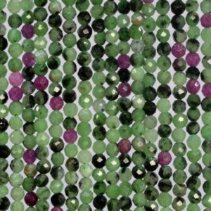 Shop Ruby Zoisite Beads! Genuine Natural Ruby Zoisite Loose Beads Grade AAA Faceted Round Shape 2-3mm | Natural genuine beads Ruby Zoisite beads for beading and jewelry making.  #jewelry #beads #beadedjewelry #diyjewelry #jewelrymaking #beadstore #beading #affiliate #ad