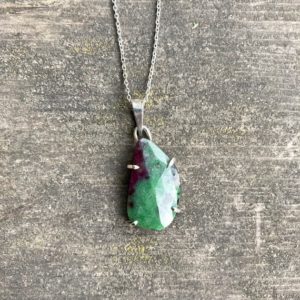Shop Ruby Zoisite Pendants! Natural Ruby Zoisite Anyolite Silver Necklace, Ruby Zoisite Anyolite Pendant, Ruby Zoisite Gemstone, Special Piece, Gift for Her Him | Natural genuine Ruby Zoisite pendants. Buy crystal jewelry, handmade handcrafted artisan jewelry for women.  Unique handmade gift ideas. #jewelry #beadedpendants #beadedjewelry #gift #shopping #handmadejewelry #fashion #style #product #pendants #affiliate #ad